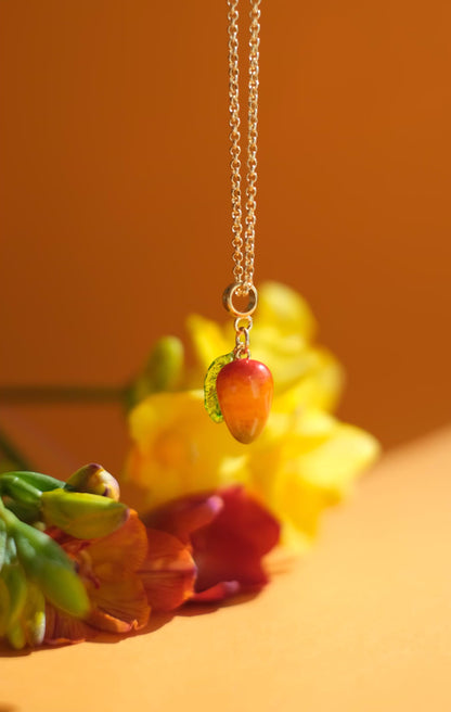 Murano glass lampwork mango pendant