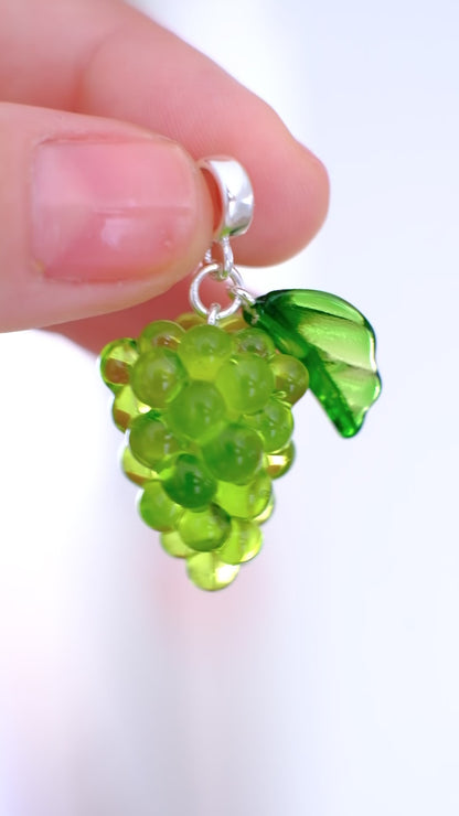 Green Grape glass pendant *no chain*
