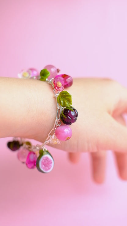 Murano glass mixed berry bracelet