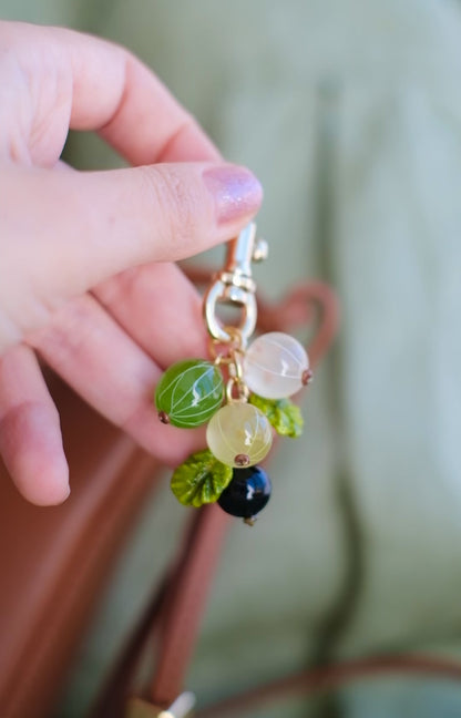 Gooseberry and currant murano glass bag charm