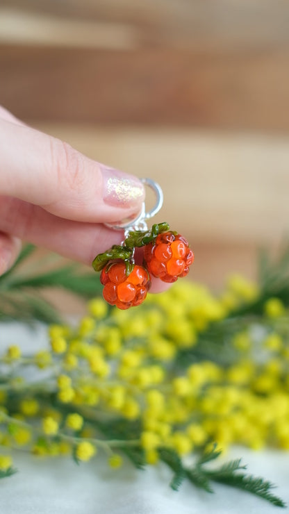Murano glass cloudberry earrings