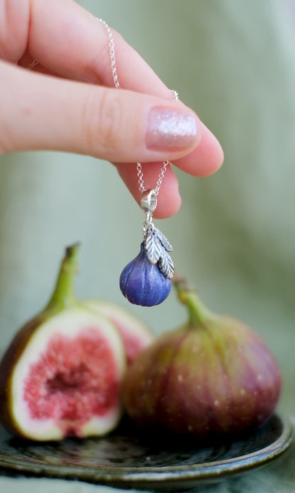 Fig fruit murano glass pendant