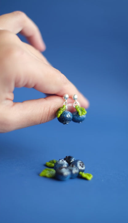 Blueberry glass stud earrings