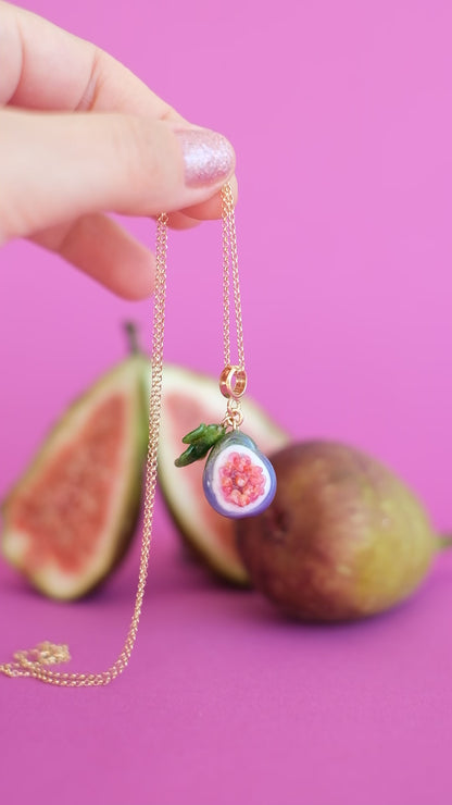 Fig fruit murano glass pendant