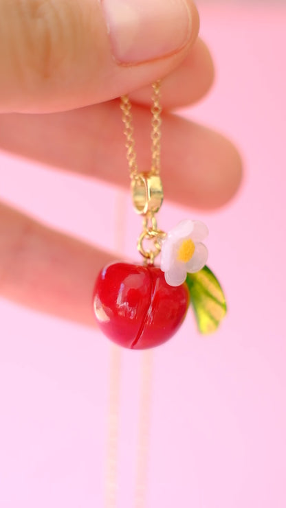 Cherry lampwork murano glass pendant *gold-plated* or *silver*