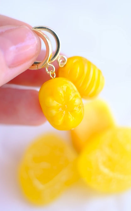 Glass candies *GOLD* hoop earrings