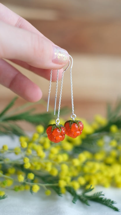 Murano glass cloudberry chain earrings
