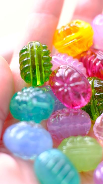 Glass candies *GOLD* hoop earrings
