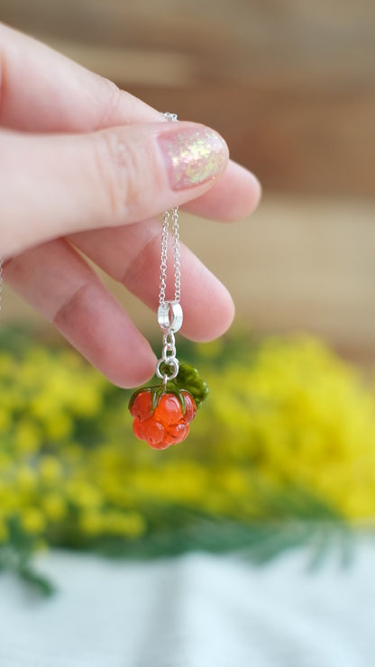 Murano glass cloudberry pendant