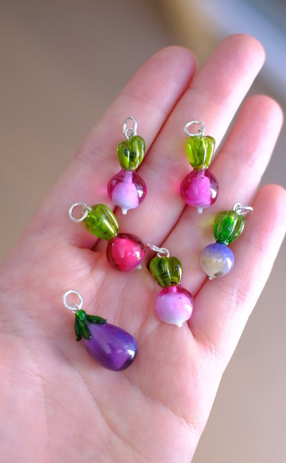Glass vegetable pendants